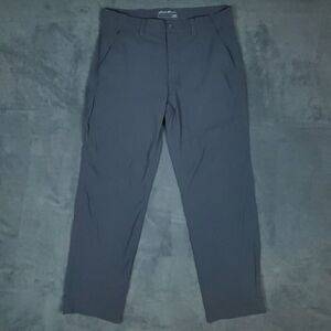 Eddie Bauer Pants Mens 34x32 Gray Nylon Spandex Stretch Outdoor Travel Golf